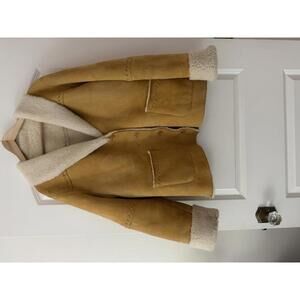Vintage Territory Ahead Genuine Suede Shearling Coat Size XL